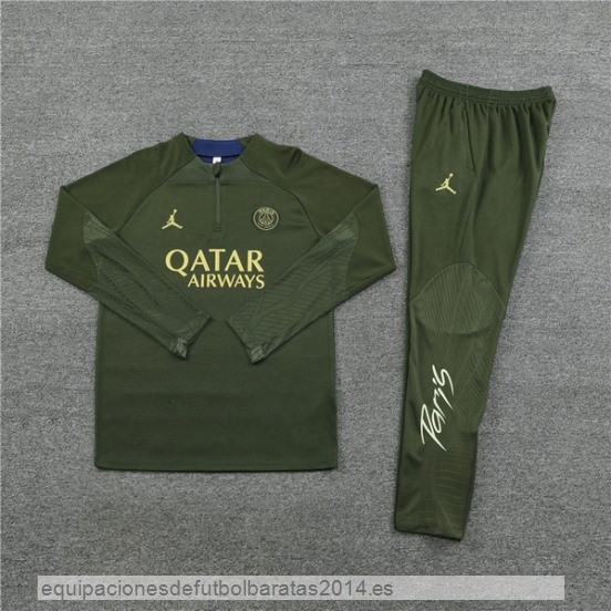 Nuevo Conjunto Completo Sudadera Entrenamiento Paris Saint Germain 23/24 Verde Baratas
